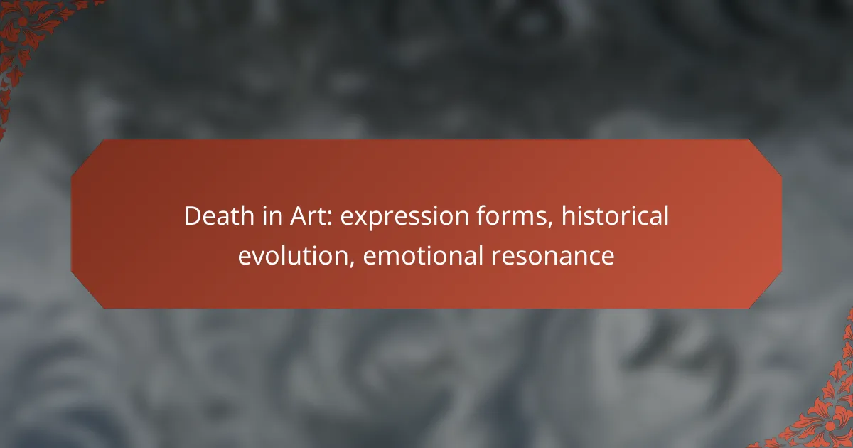 Death in Art: expression forms, historical evolution, emotional resonance