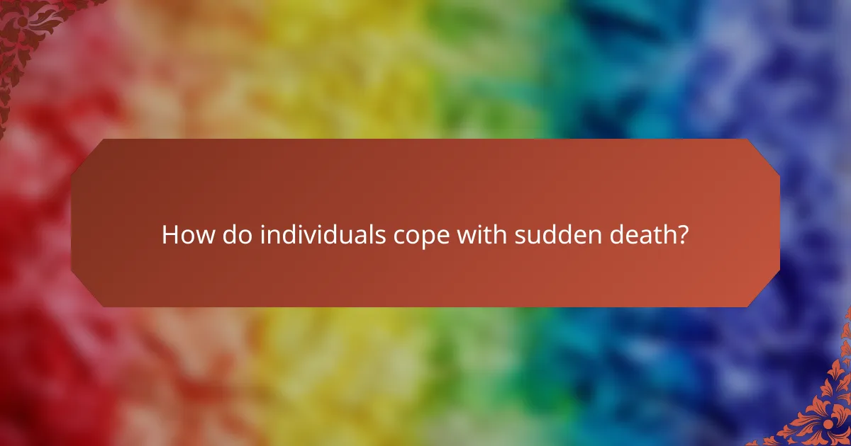 How do individuals cope with sudden death?